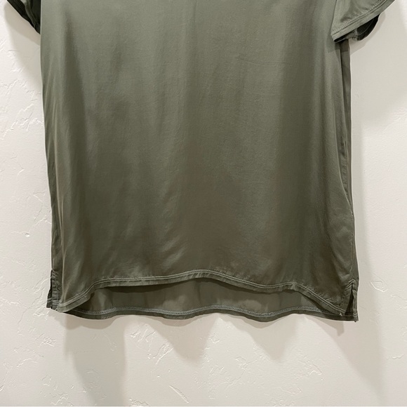 Nation LTD June Sateen V Neck Top Vintage Army Green Viscose Satin Women's XS - Picture 7 of 16